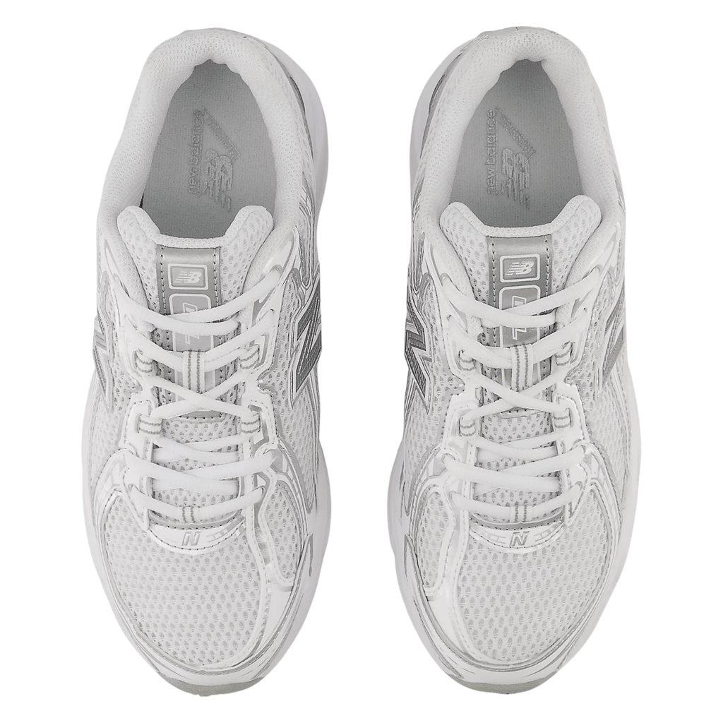 New Balance Women's 740 in White with Metallic Silver and Reflection