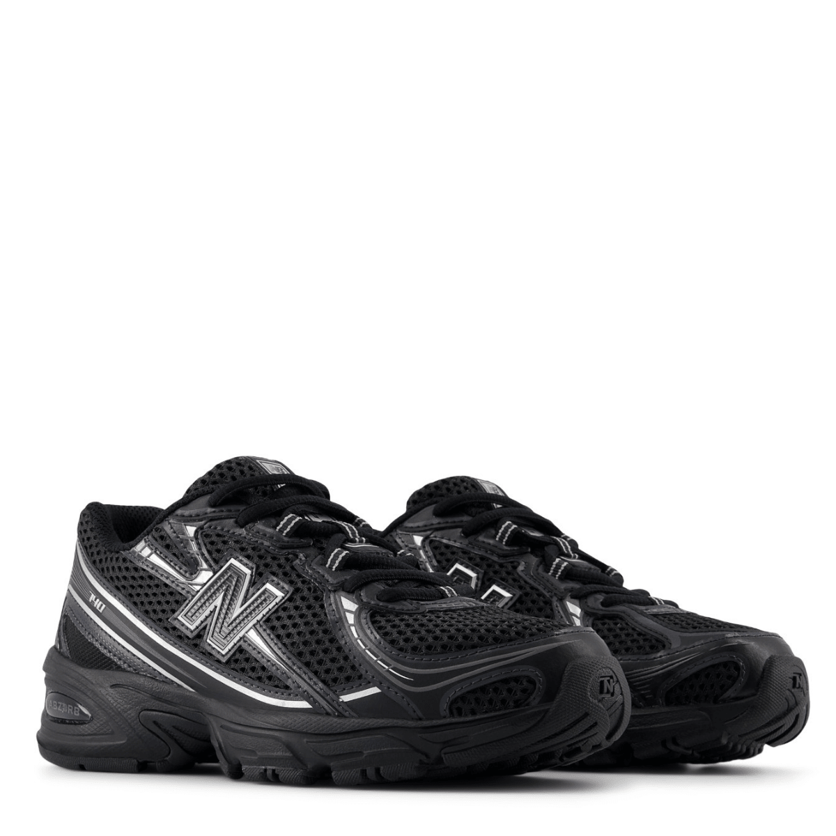 New Balance Youth 740 in Black with Silver Metallic