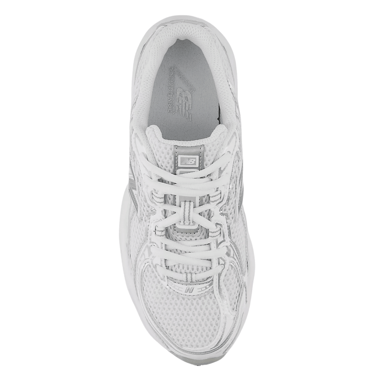 New Balance Youth 740 in White with Silver Metallic