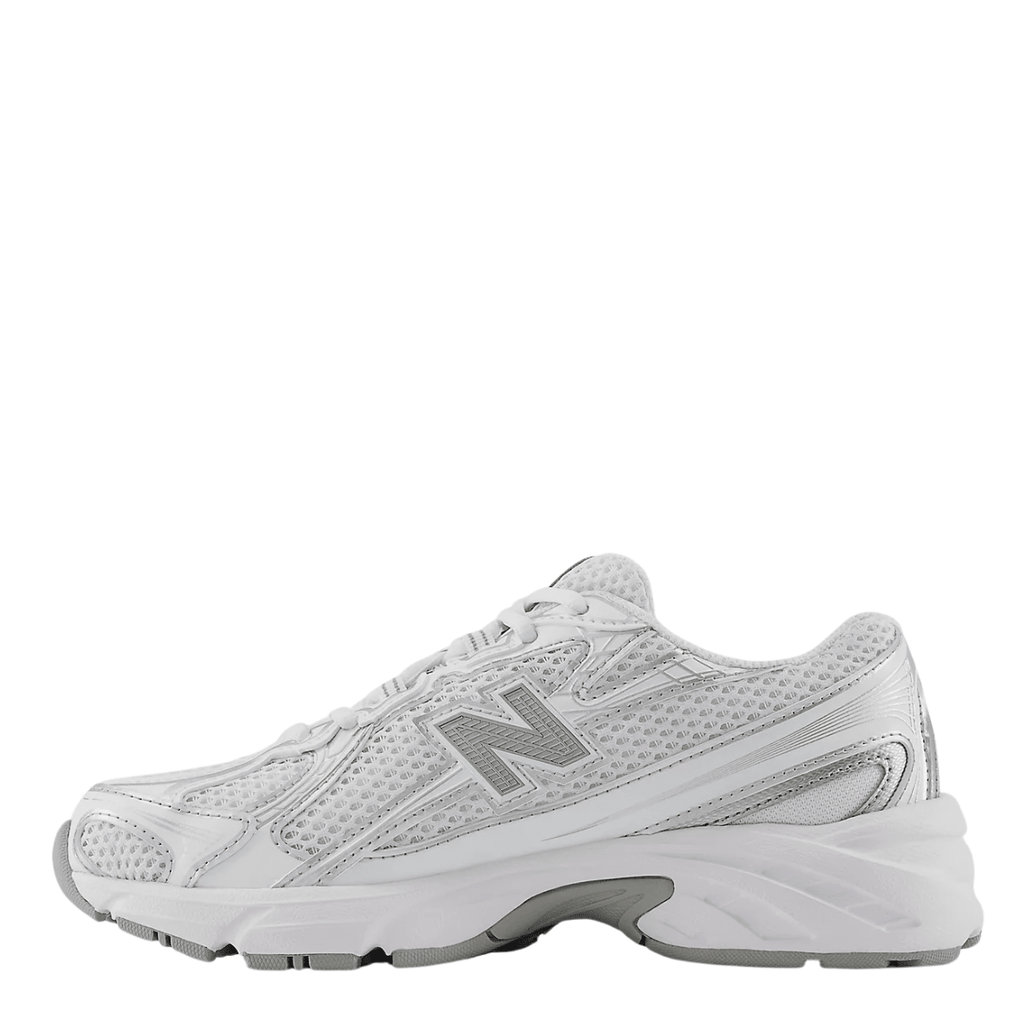 New Balance Youth 740 in White with Silver Metallic