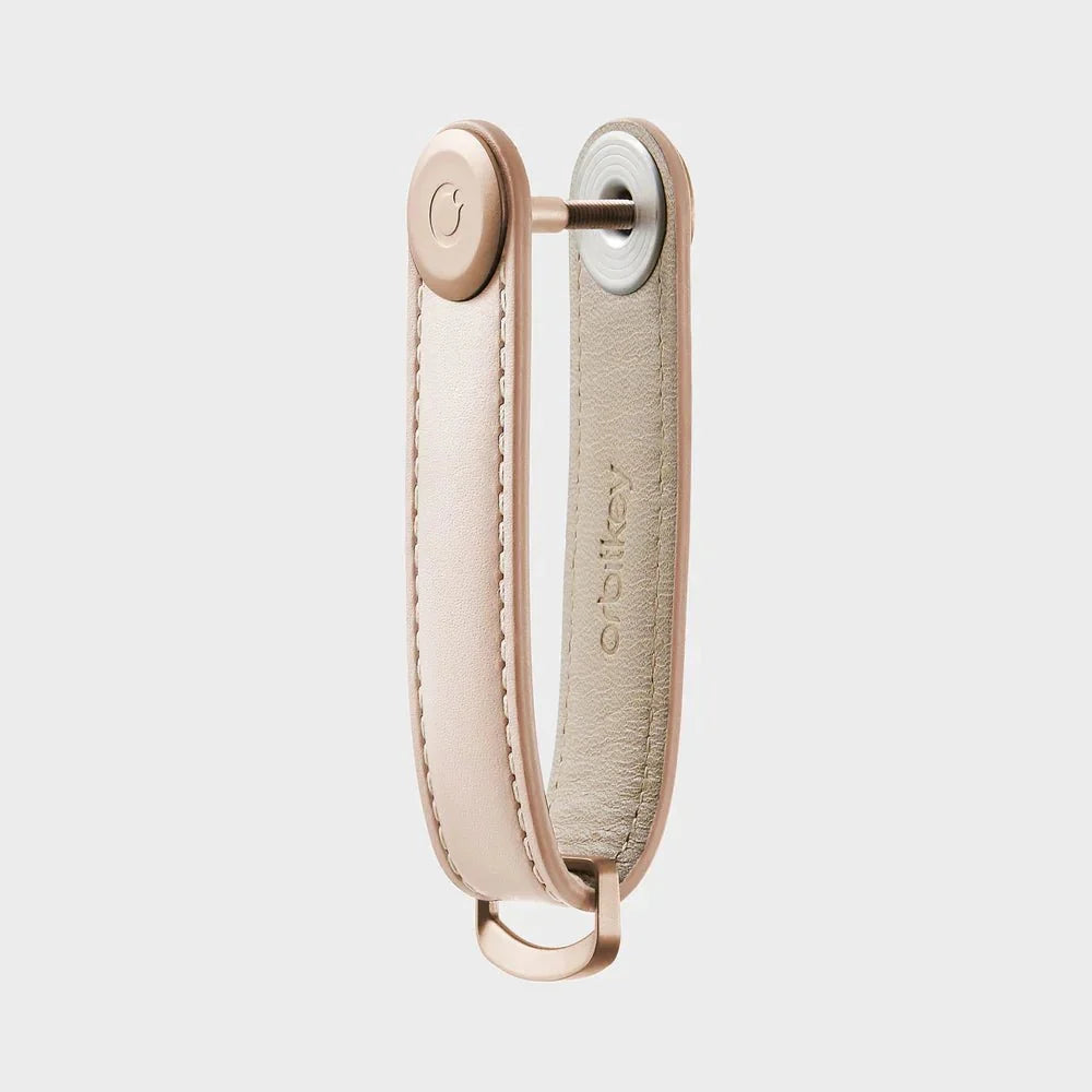 Orbitkey Key Organiser Leather in Blush with Blush Stitching