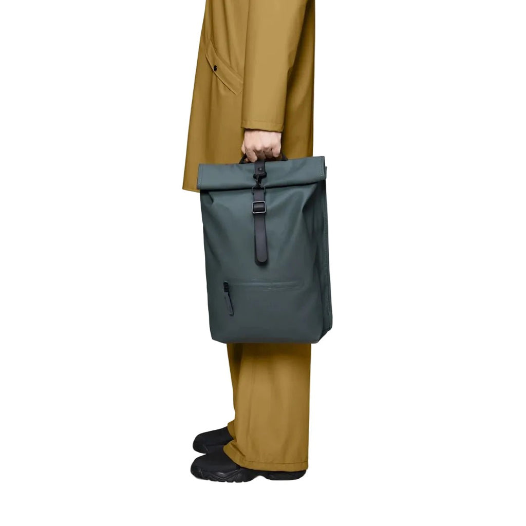 Rains Rolltop Rucksack in Dark Grey