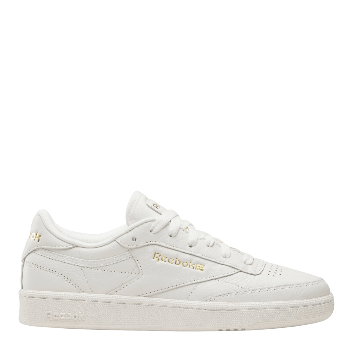 Reebok Women's Club C 85 in Chalk/Gold Metallic
