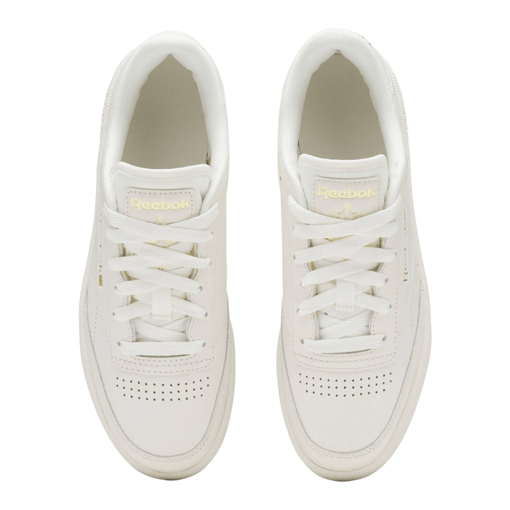 Reebok Women's Club C 85 in Chalk/Gold Metallic
