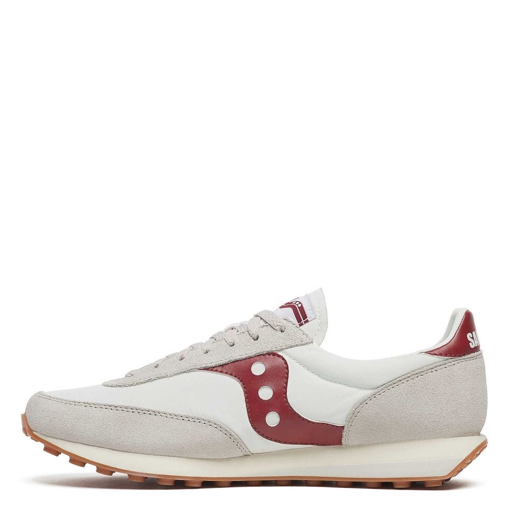 Saucony Trainer 80 in White/Maroon