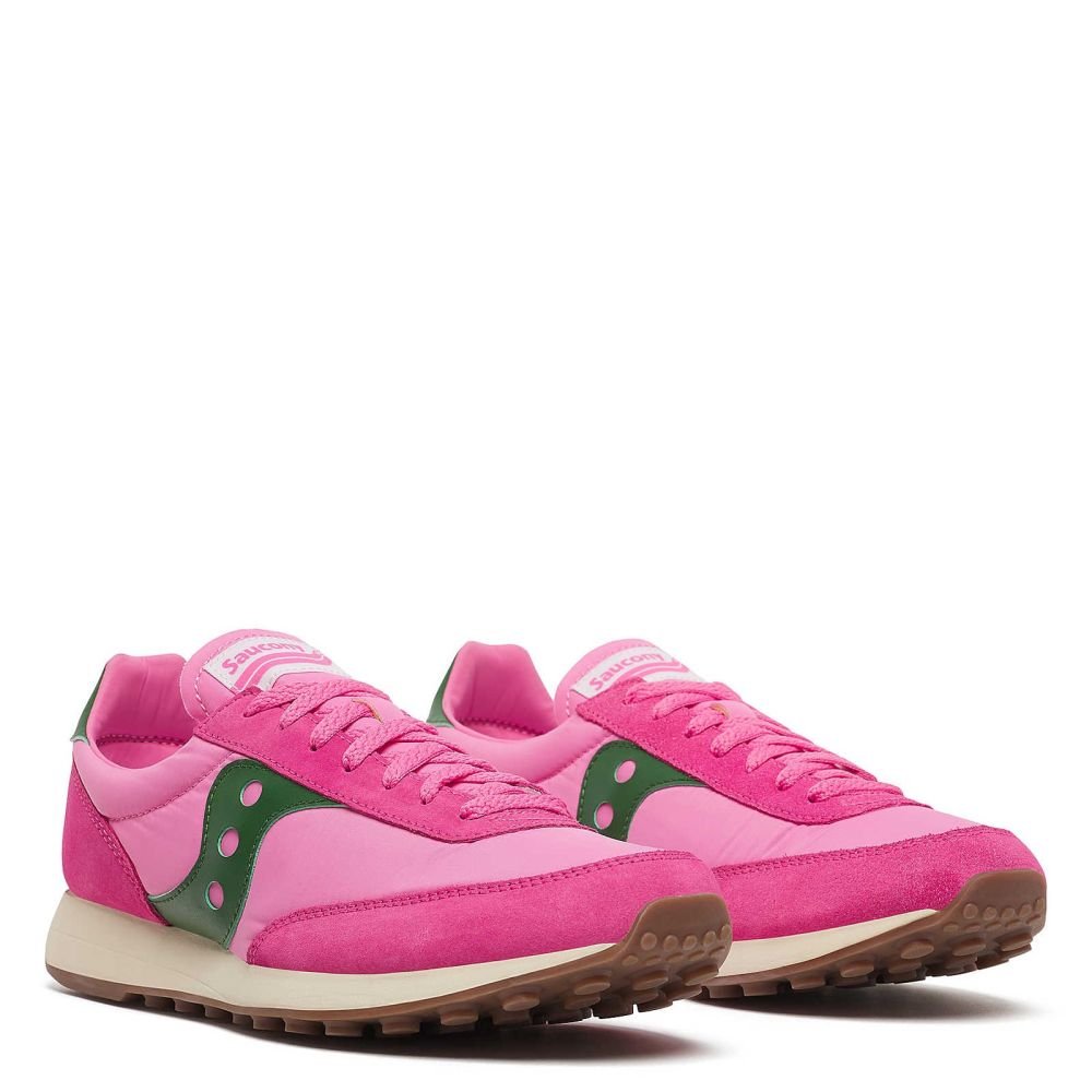 Saucony Women's Trainer 80 in Pink/Forest