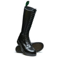 Solovair 20 Eye Zip Derby Boot in Black Hi-Shine