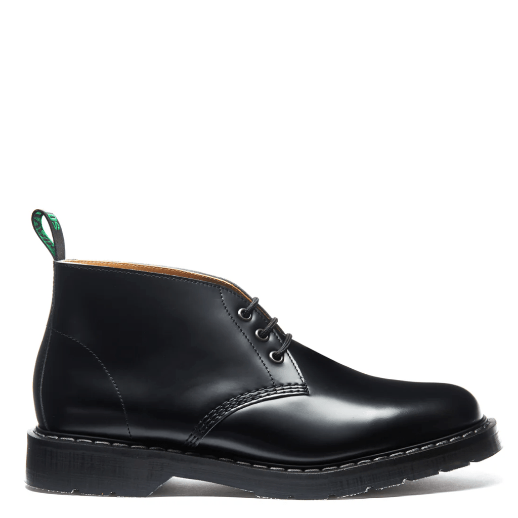 Solovair 3 Eye Chukka Boot in Black Hi-Shine
