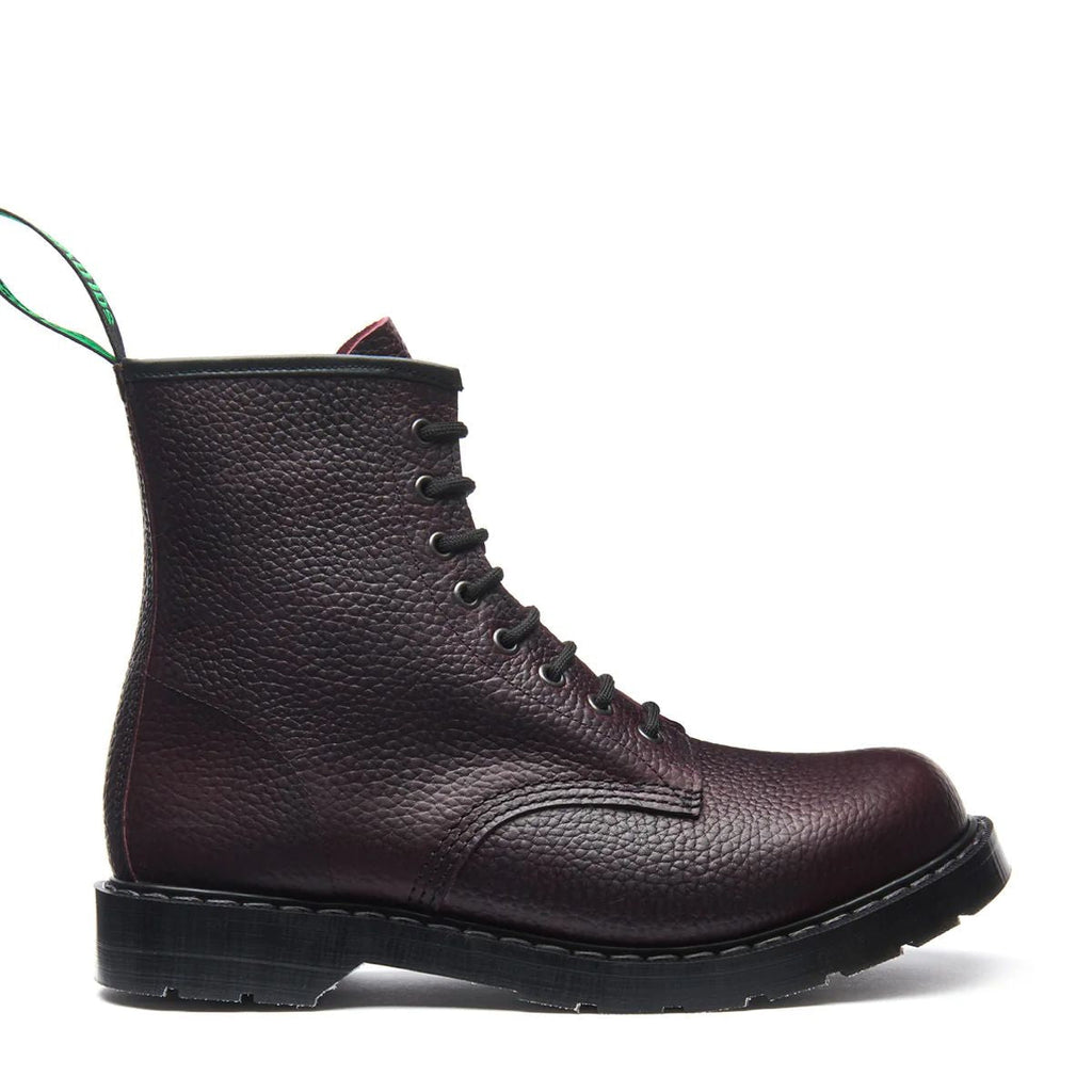 Solovair 8 Eye Derby Boot in Burgundy Gaucho Grain