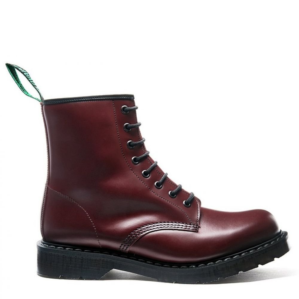Solovair 8 Eye Derby Boot in Oxblood Hi-Shine