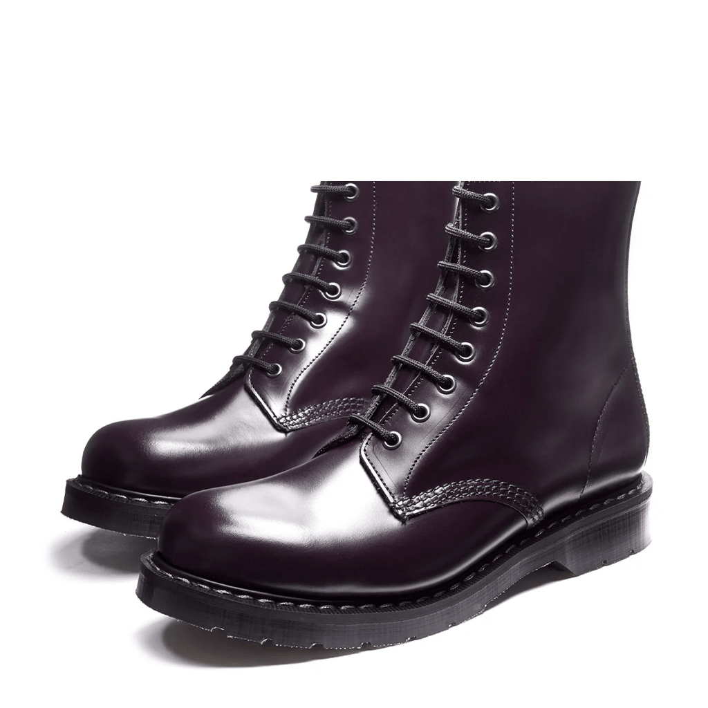 Solovair 8 Eye Derby Boot in Purple Hi-Shine