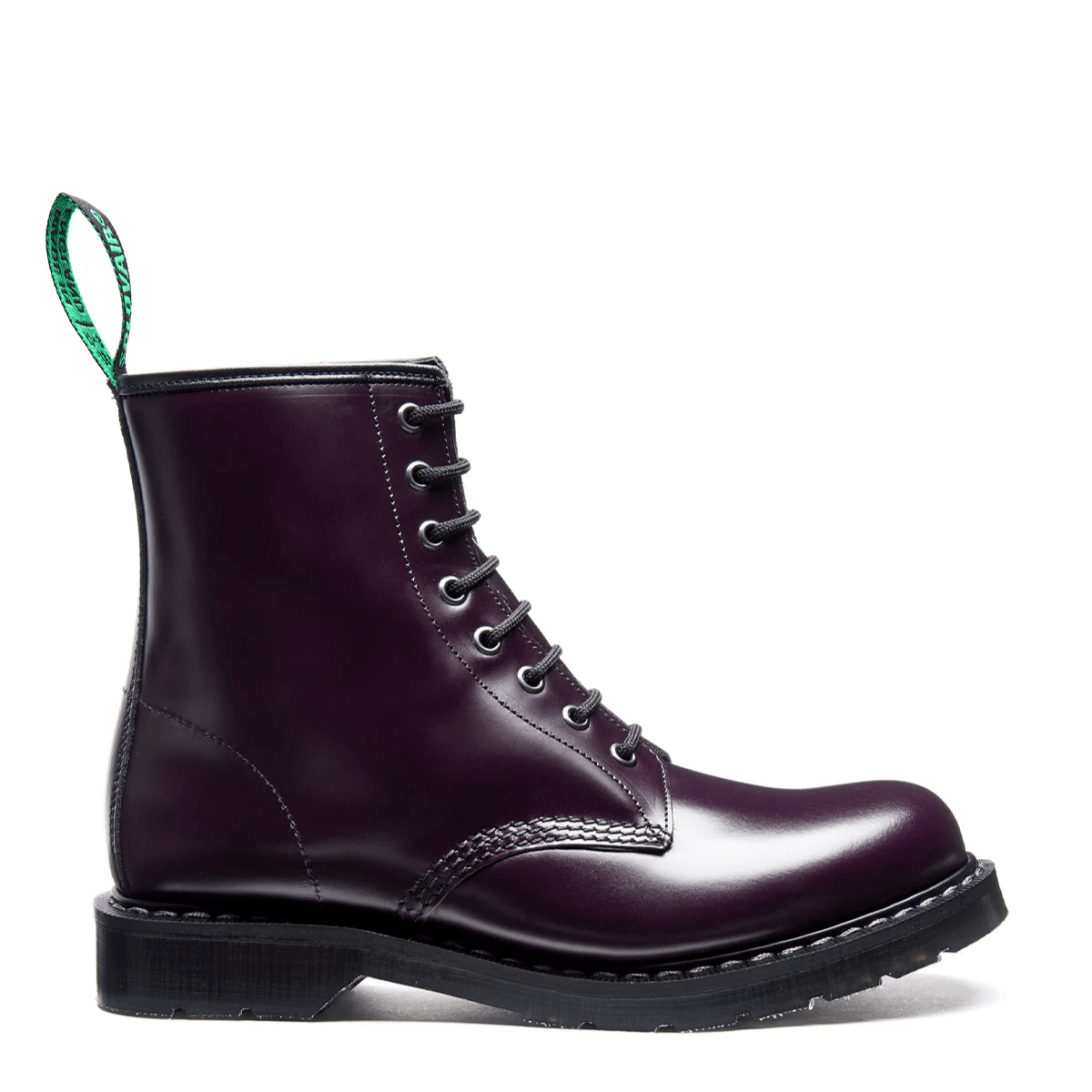 Solovair 8 Eye Derby Boot in Purple Hi-Shine