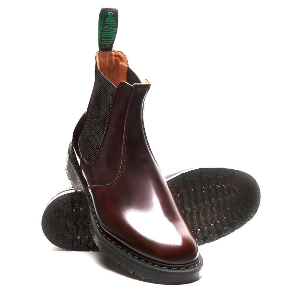 Solovair Dealer Boot in Burgundy Rub-Off