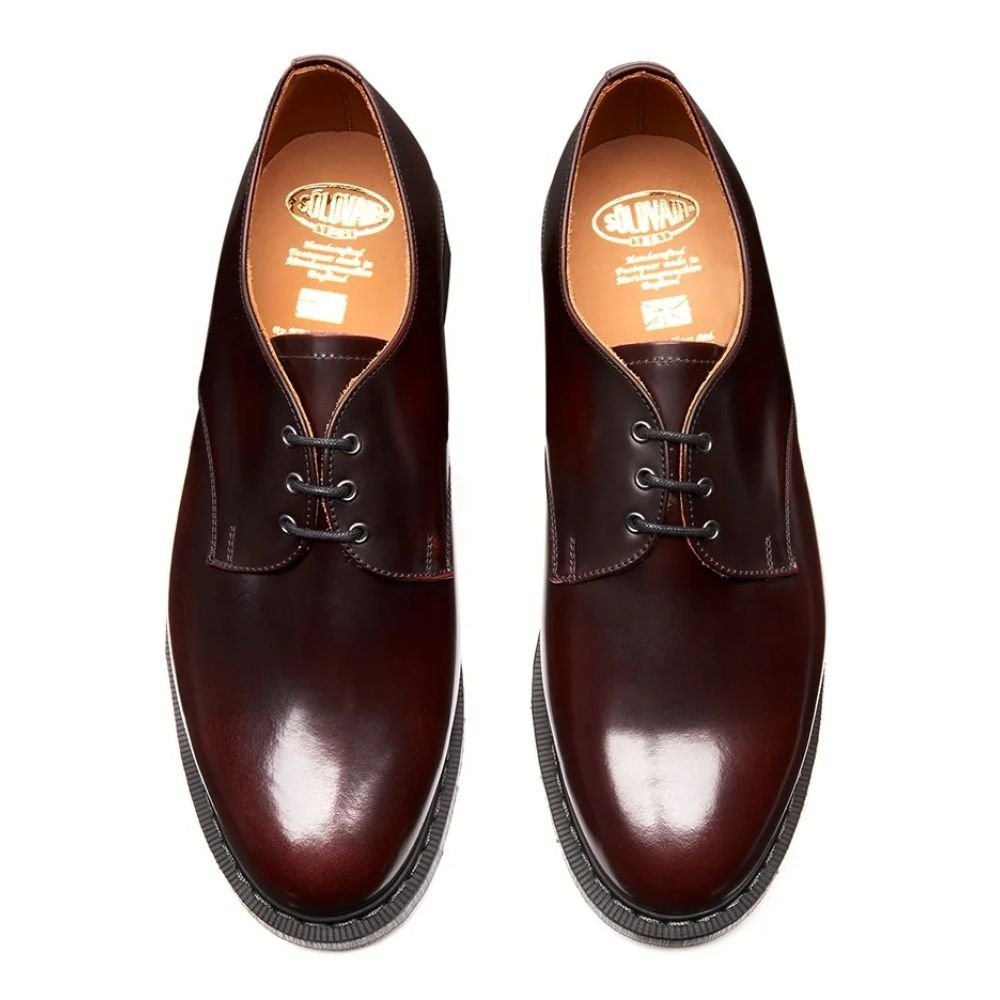 Solovair Gibson Shoe in Burgundy Rub-Off
