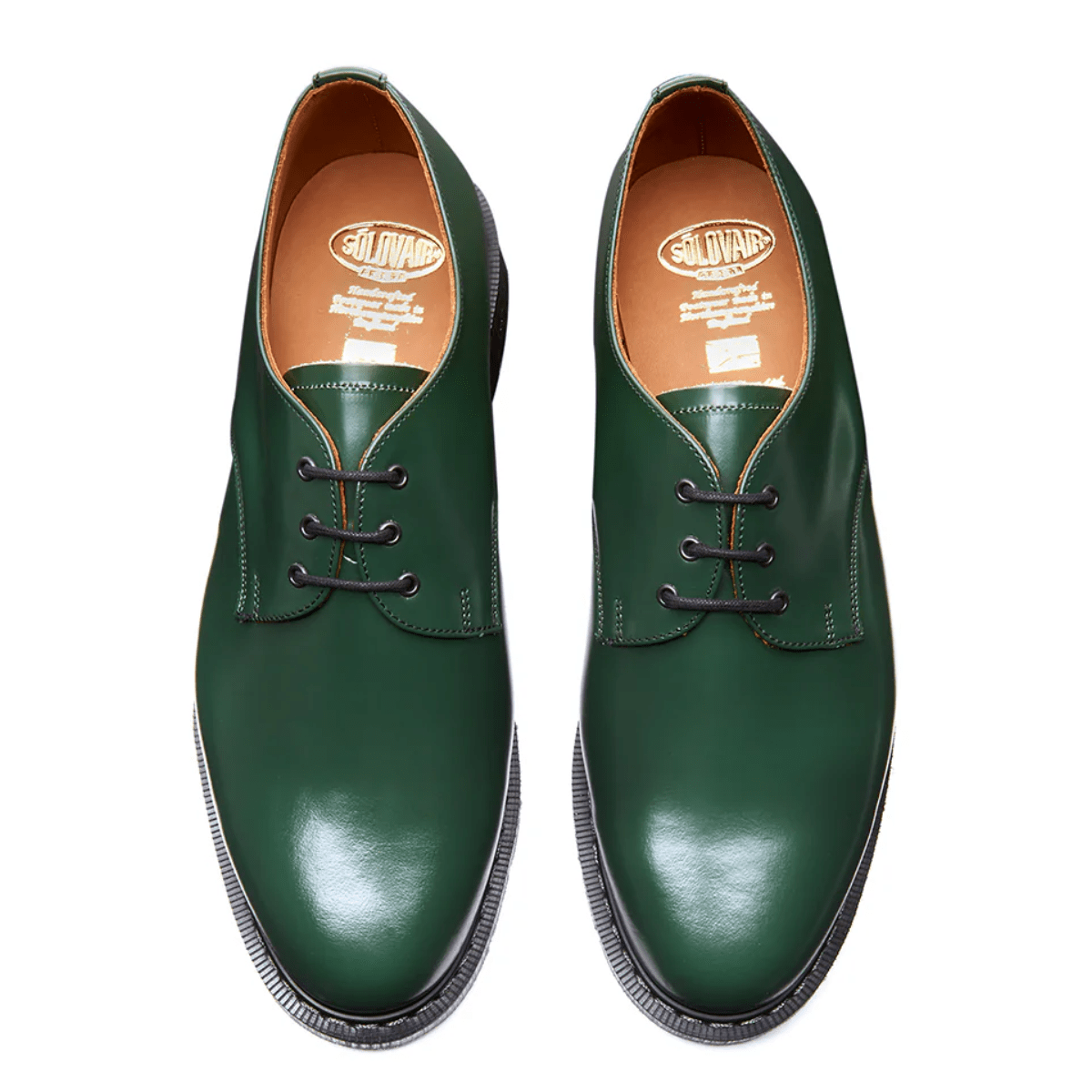 Solovair Gibson Shoe in Green Hi-Shine