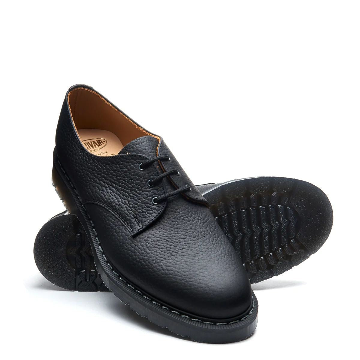 Solovair Grain Gibson in Black Greasy