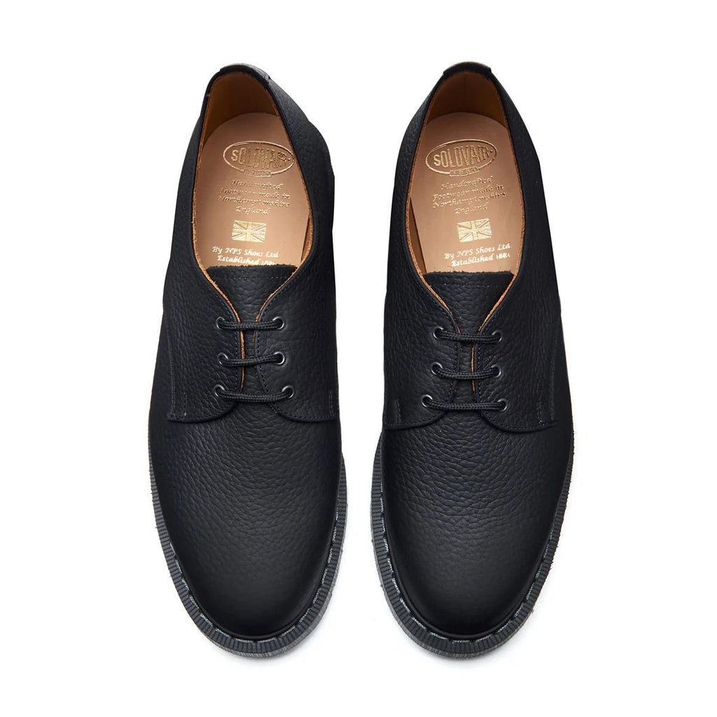 Solovair Grain Gibson in Black Greasy