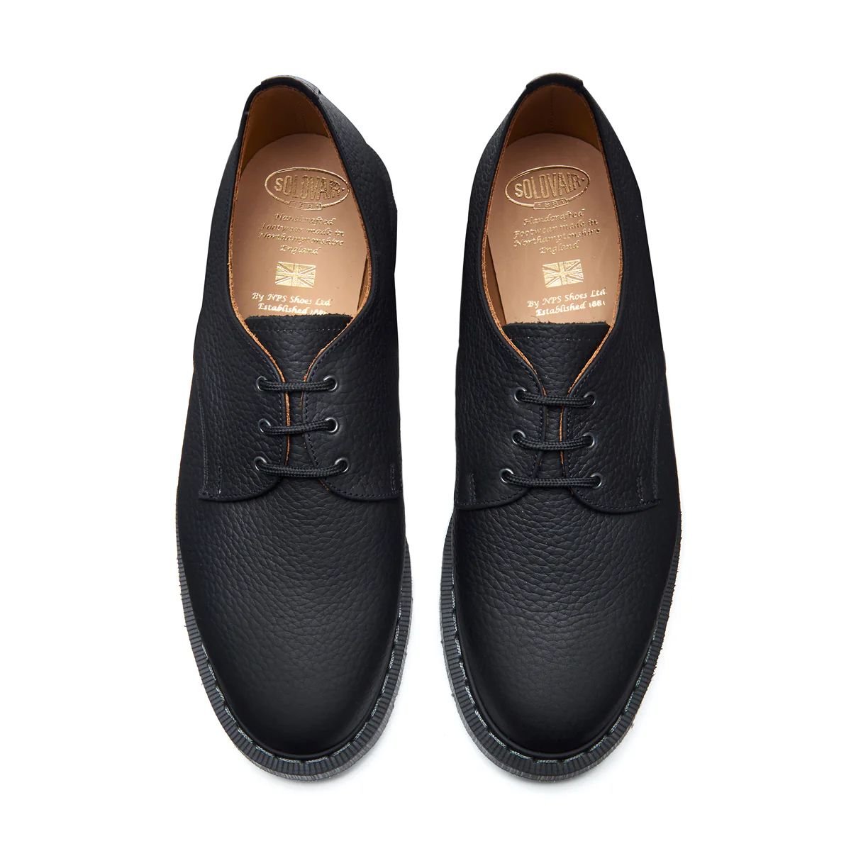 Solovair Grain Gibson in Black Greasy