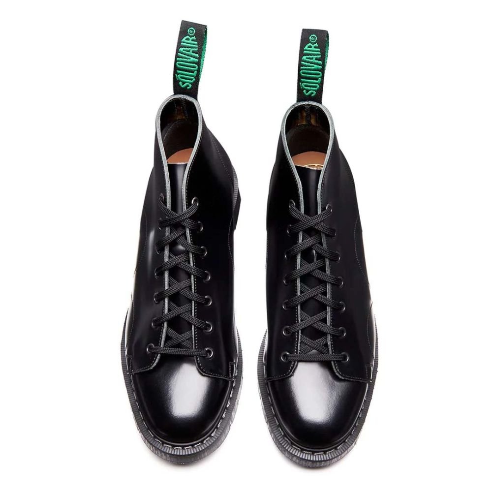 Solovair Monkey Boot in Black Hi-Shine