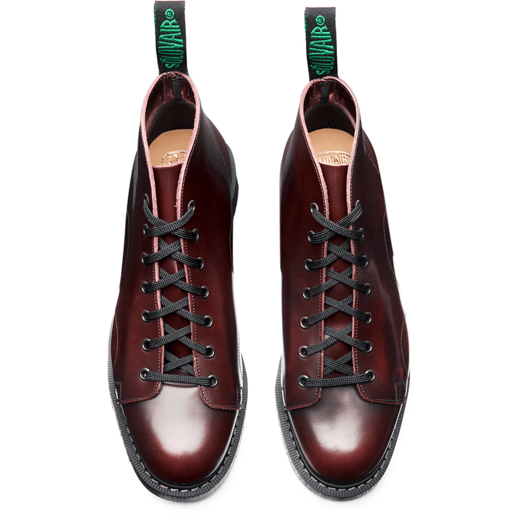 Solovair Monkey Boot in Burgundy Rub-off
