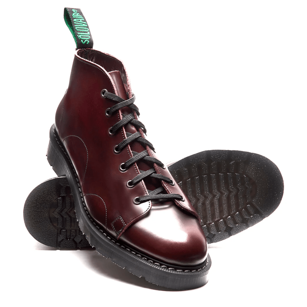 Solovair Monkey Boot in Burgundy Rub-off