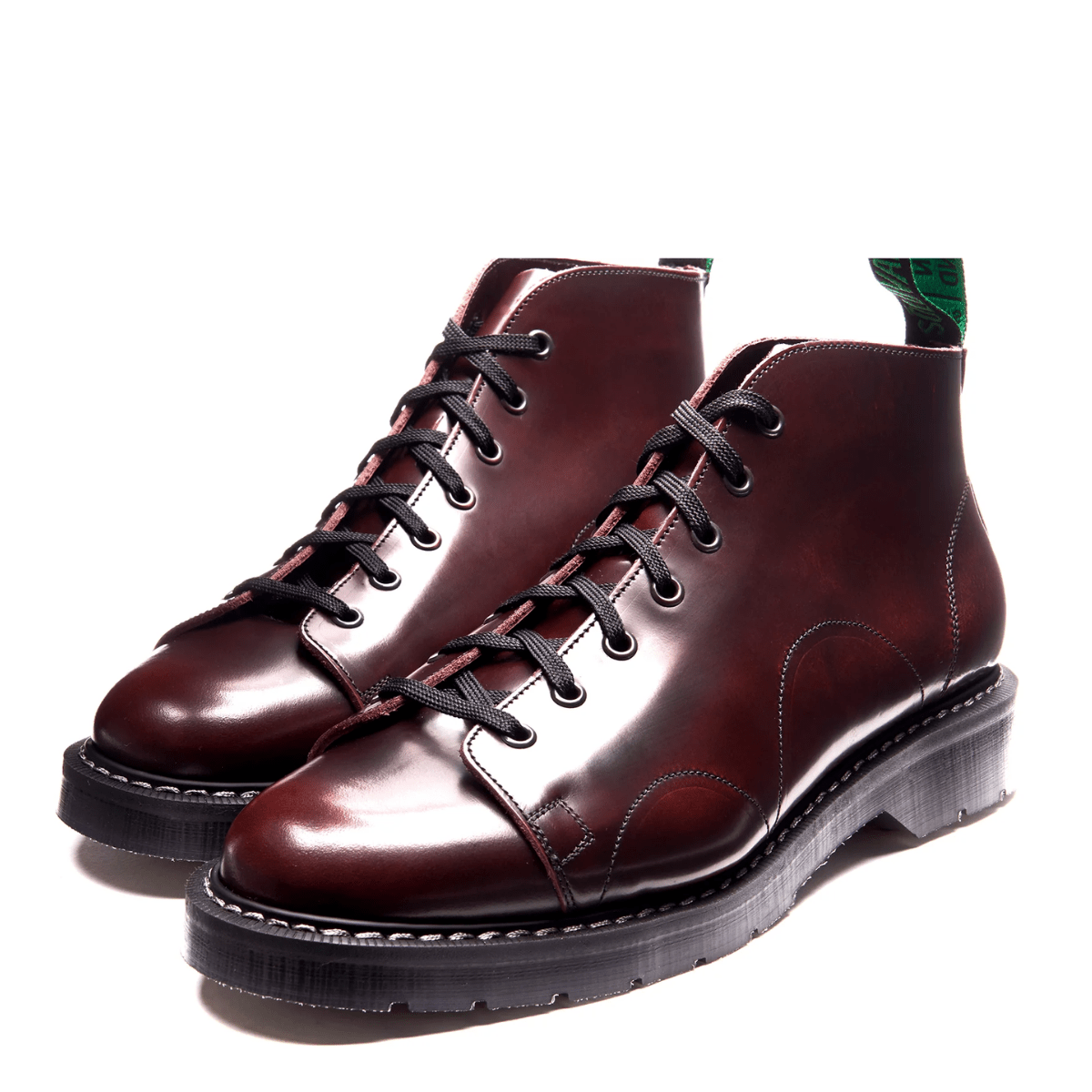 Solovair Monkey Boot in Burgundy Rub-off