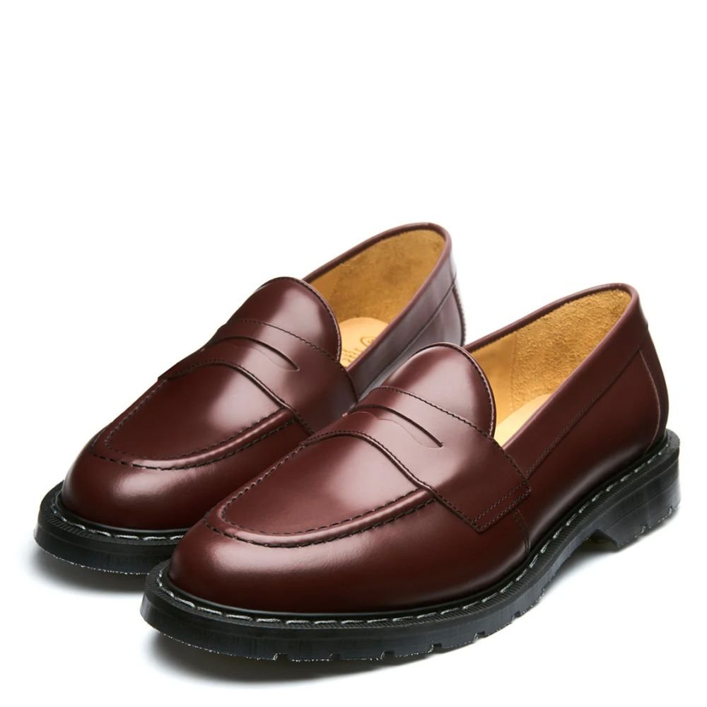 Solovair Penny Loafer in Oxblood Hi-Shine