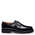 Solovair Single Buckle Monk Shoe in Black Hi-Shine