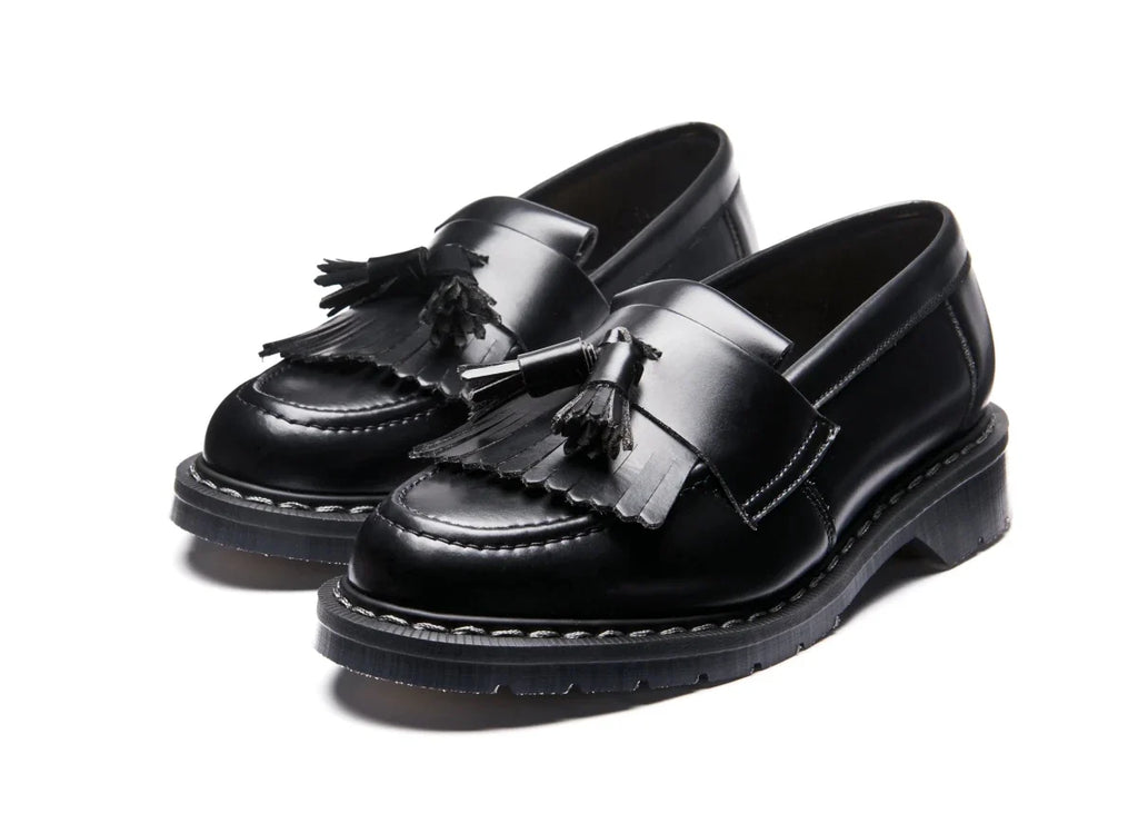 Solovair Tassel Loafer Vegan in Black Hi-Shine