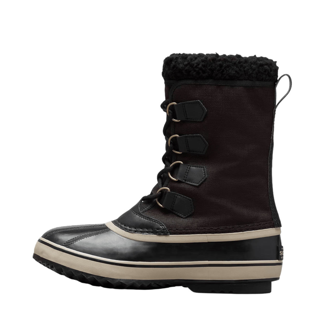 Sorel Men's 1964 Pac Nylon Waterproof Boot in Black/Ancient Fossil
