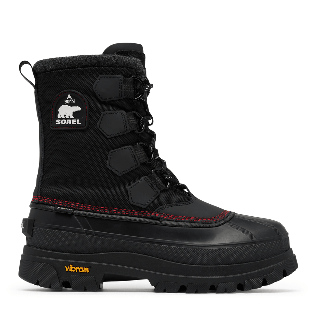 Sorel Men's Caribou Horizon GTX in Black/Bright Red