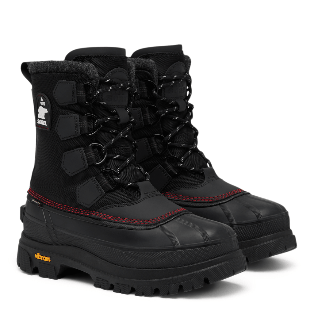 Sorel Men's Caribou Horizon GTX in Black/Bright Red
