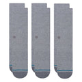 Stance Icon Crew Socks 3 Pack in Grey Heather