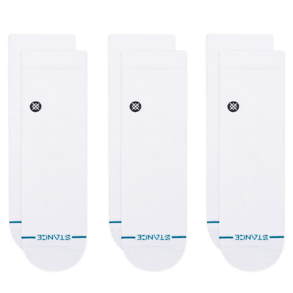 Stance Icon Quarter Socks 3 Pack in White