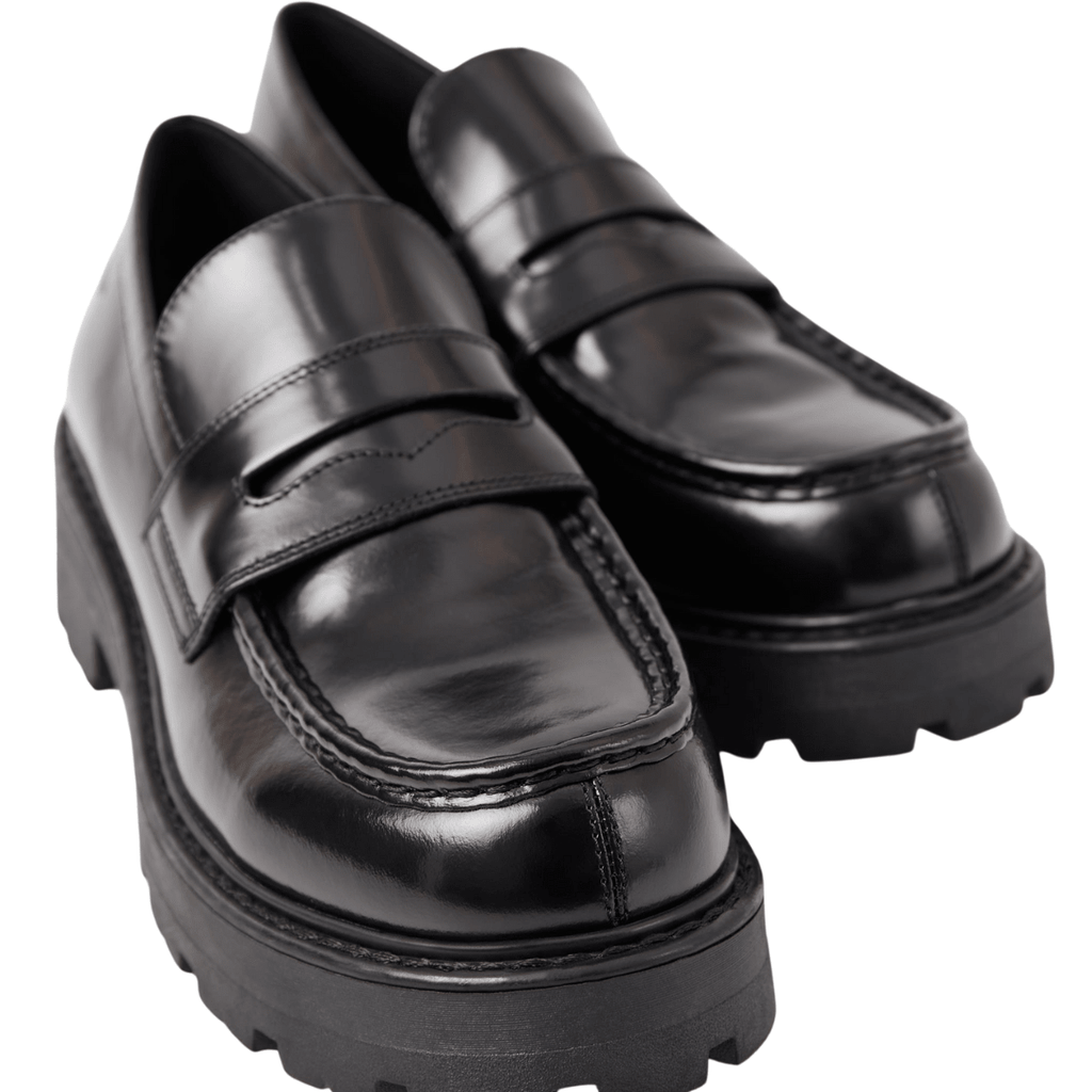 Vagabond Women's Cosmo 2.0 Loafers in Black Polished Leather