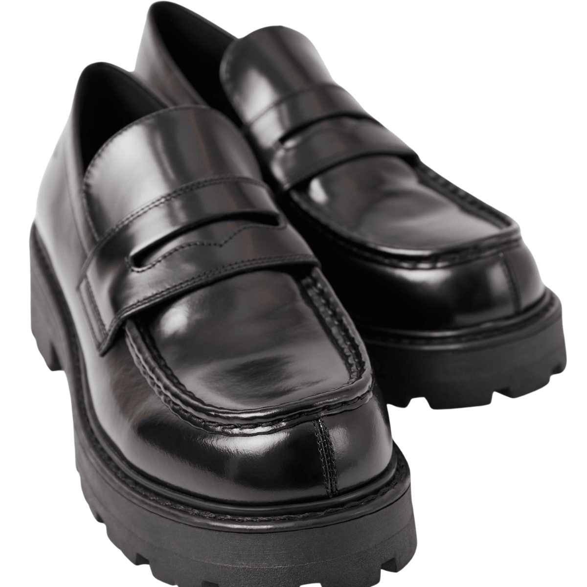Vagabond Women's Cosmo 2.0 Loafers in Black Polished Leather